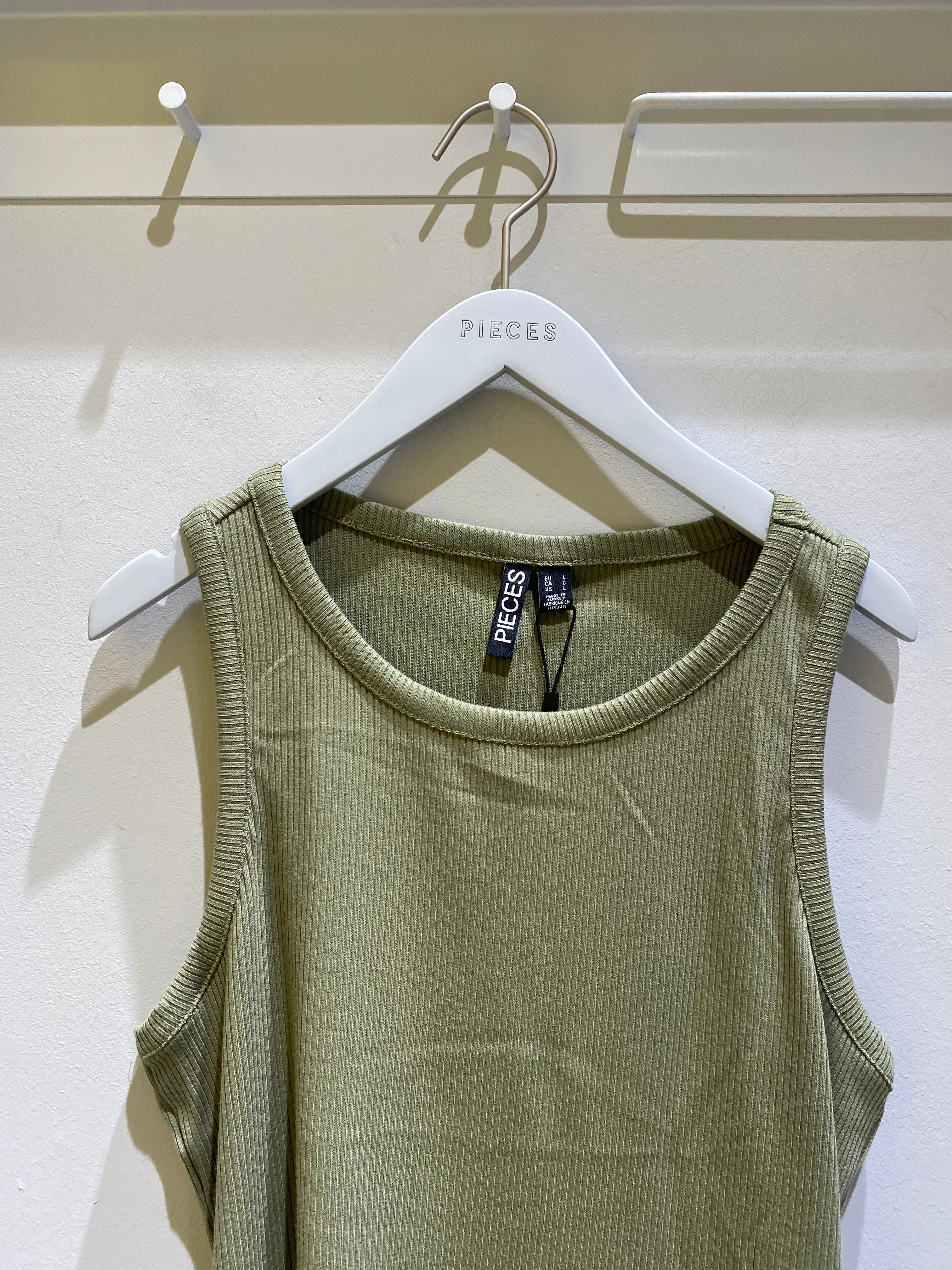 PCPESTINA Tank Top - Deep Lichen Green